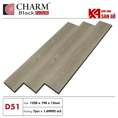 Sàn Gỗ Công Nghiệp 12MM CHARM WOOD-D51